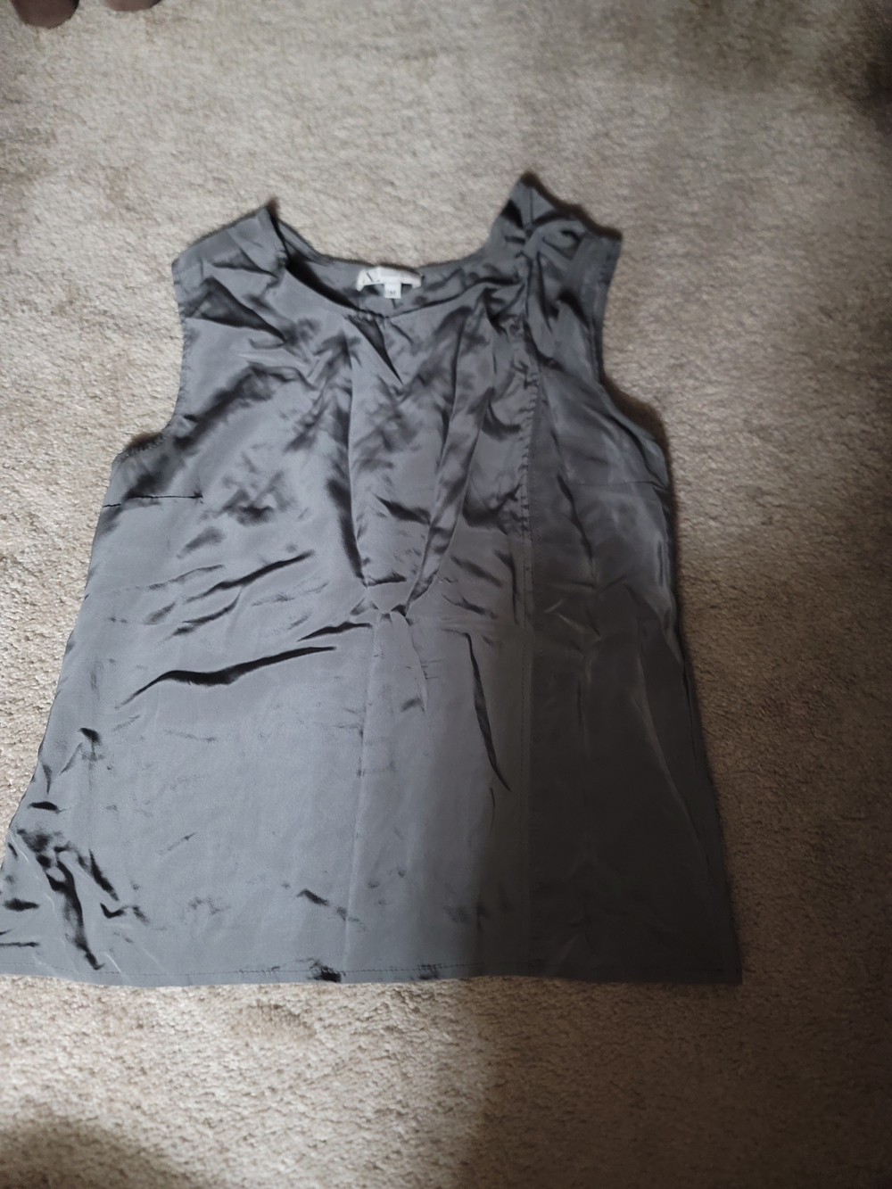 Sleeveless Satin-Look Gray Women's Top